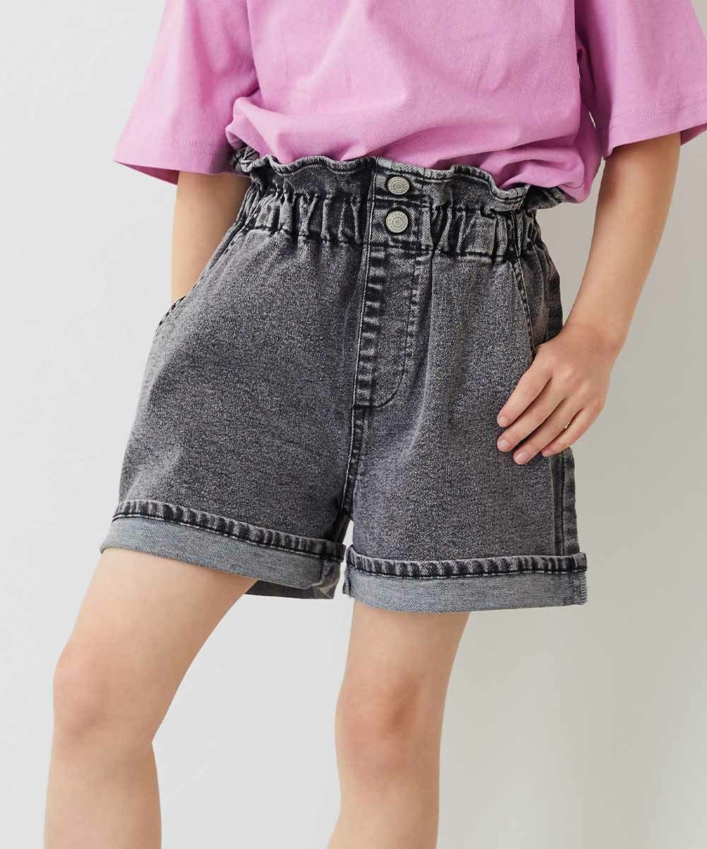 ストレッチデニム ハイウエスト フリルショートパンツ | 子供服の通販