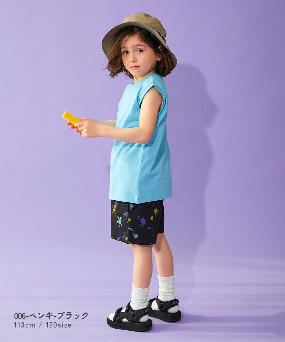 デザインいろいろ 無地ワンポイント＆総柄 ミニ裏毛ハーフパンツ