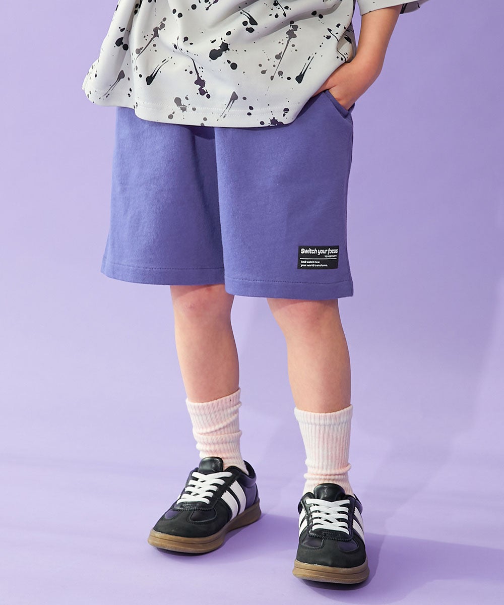 デザインいろいろ 無地ワンポイント＆総柄 ミニ裏毛ハーフパンツ