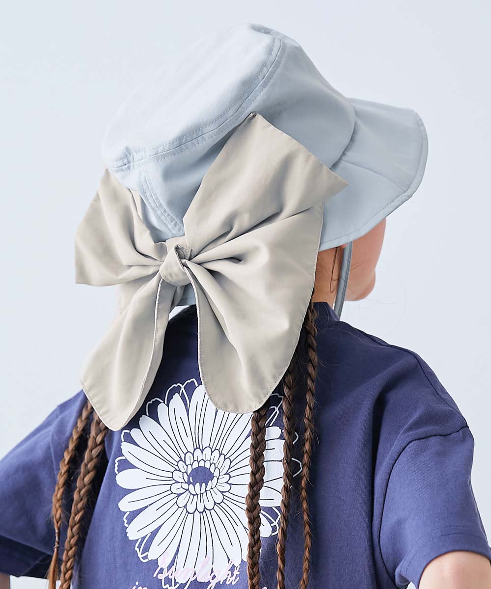 最大19%OFF】洗える UVカット 撥水 ネックカバーリボンハット | 子供服
