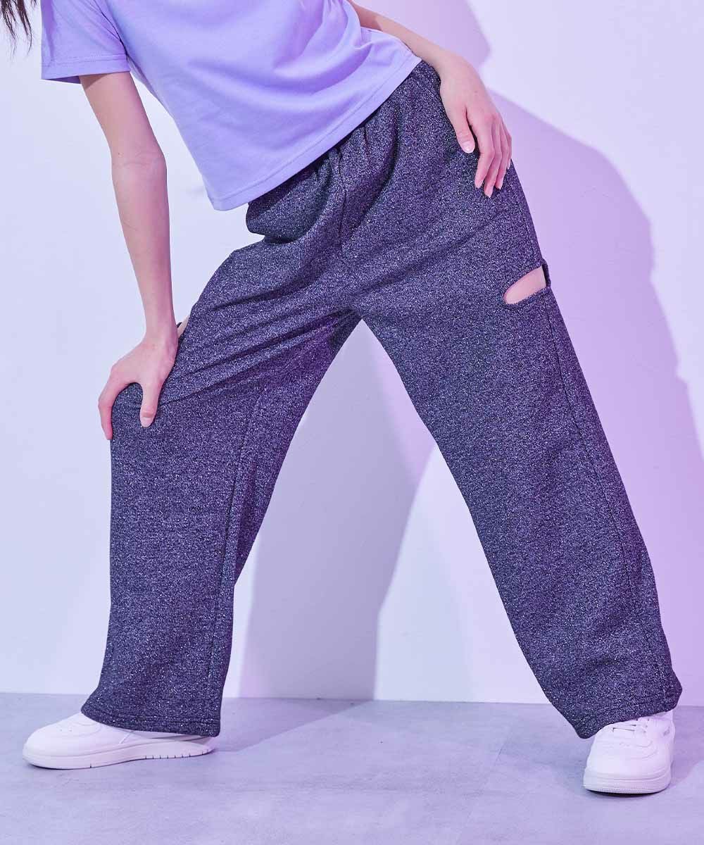 SPECIAL SALE 66%OFF】【DANCE】カットアウト ラメスウェットパンツ