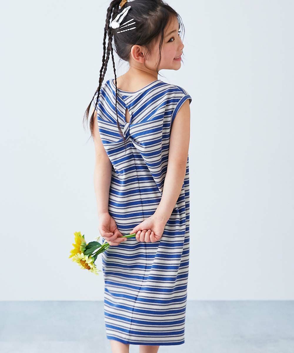 マルチボーダー リブニット ロングワンピース アウトレット SALE 24%OFF/返品不可】マルチボーダー リブワンピース