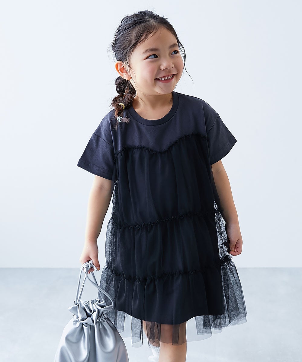 最大23%OFF】ふんわり チュールドッキングワンピース | 子供服の通販