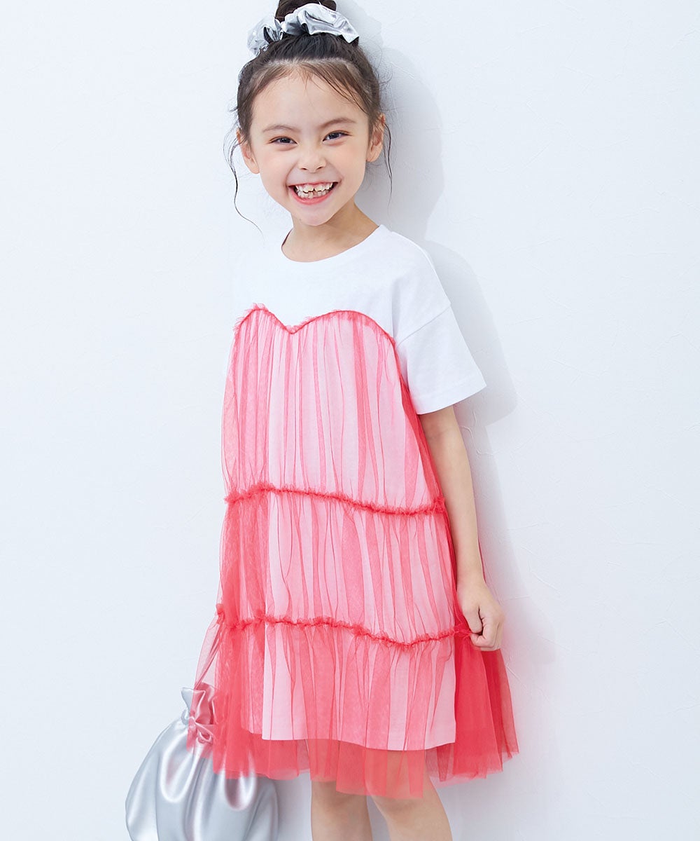 最大38%OFF】ふんわり チュールドッキングワンピース | 子供服の通販