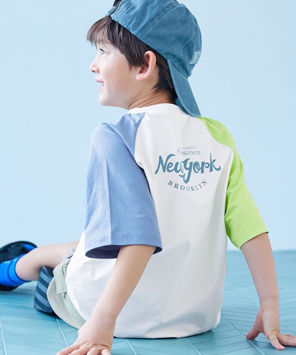 イージーウォッシュ】防汚 ラグラン 5分袖 Tシャツ | 子供服の通販