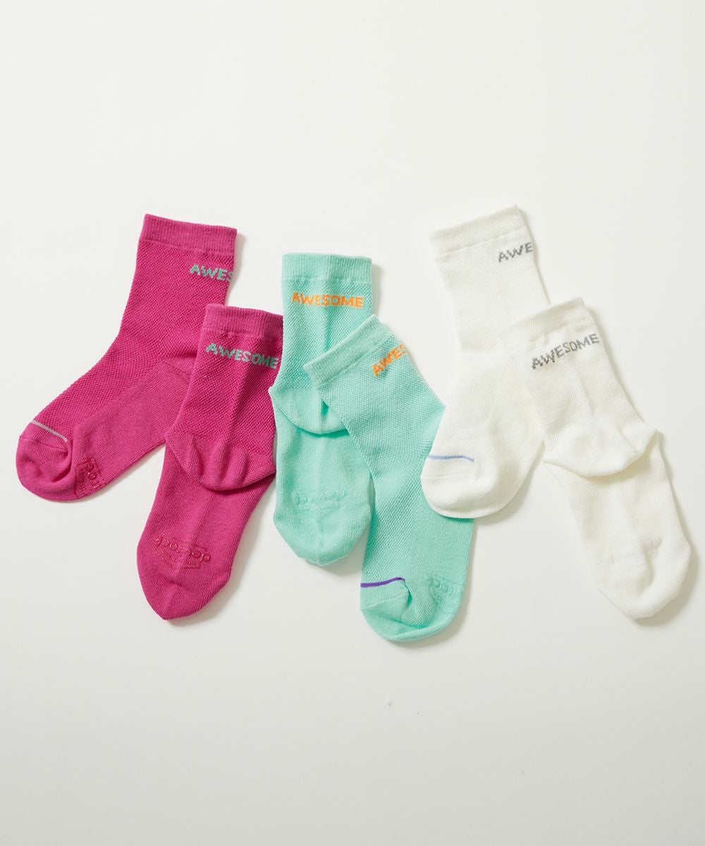 3足セット ネオンカラー メッシュ ショート丈ソックス | 子供服の通販