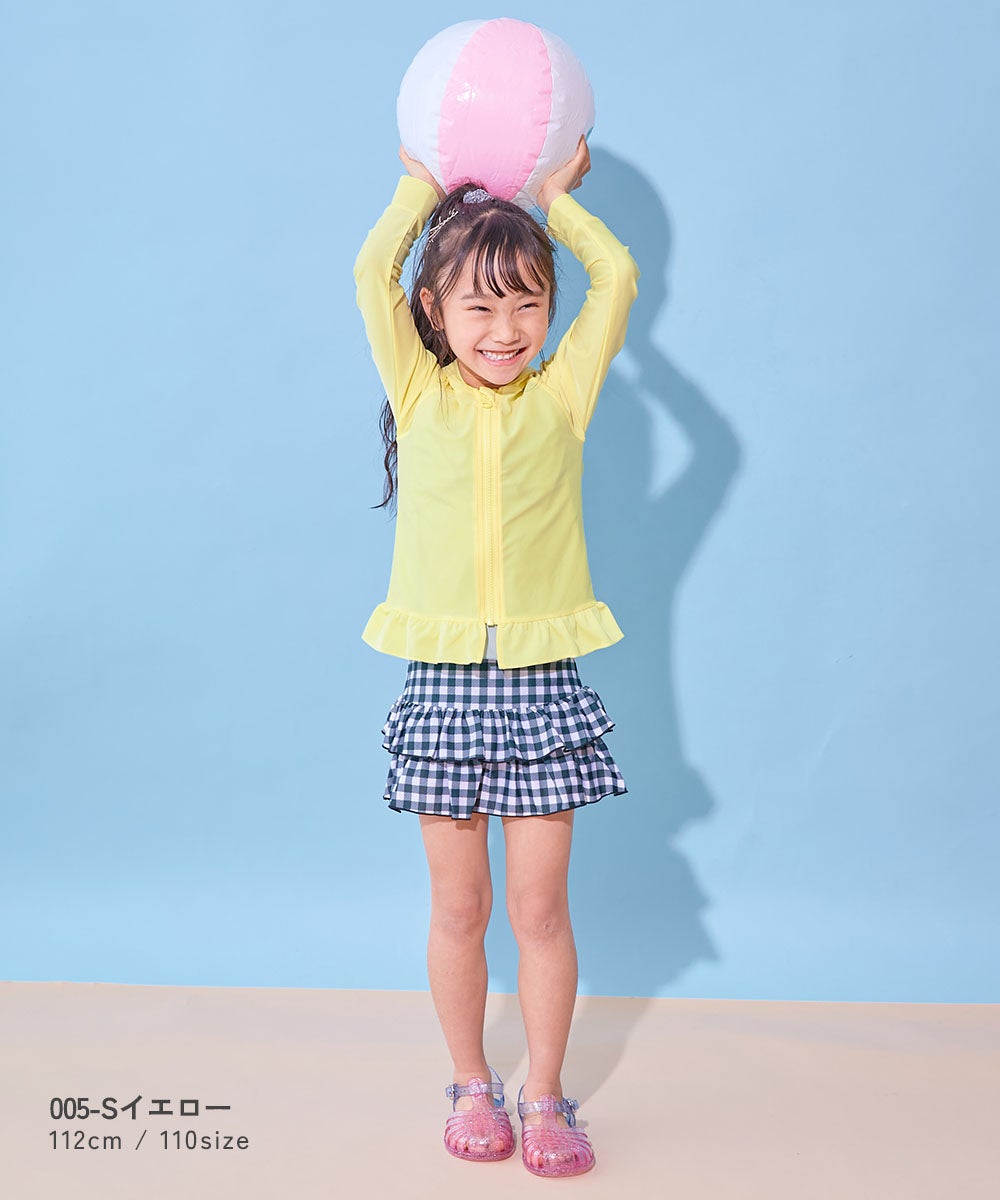 最大16%OFF】UVカット 裾フリル 長袖ジップラッシュガード | 子供服の