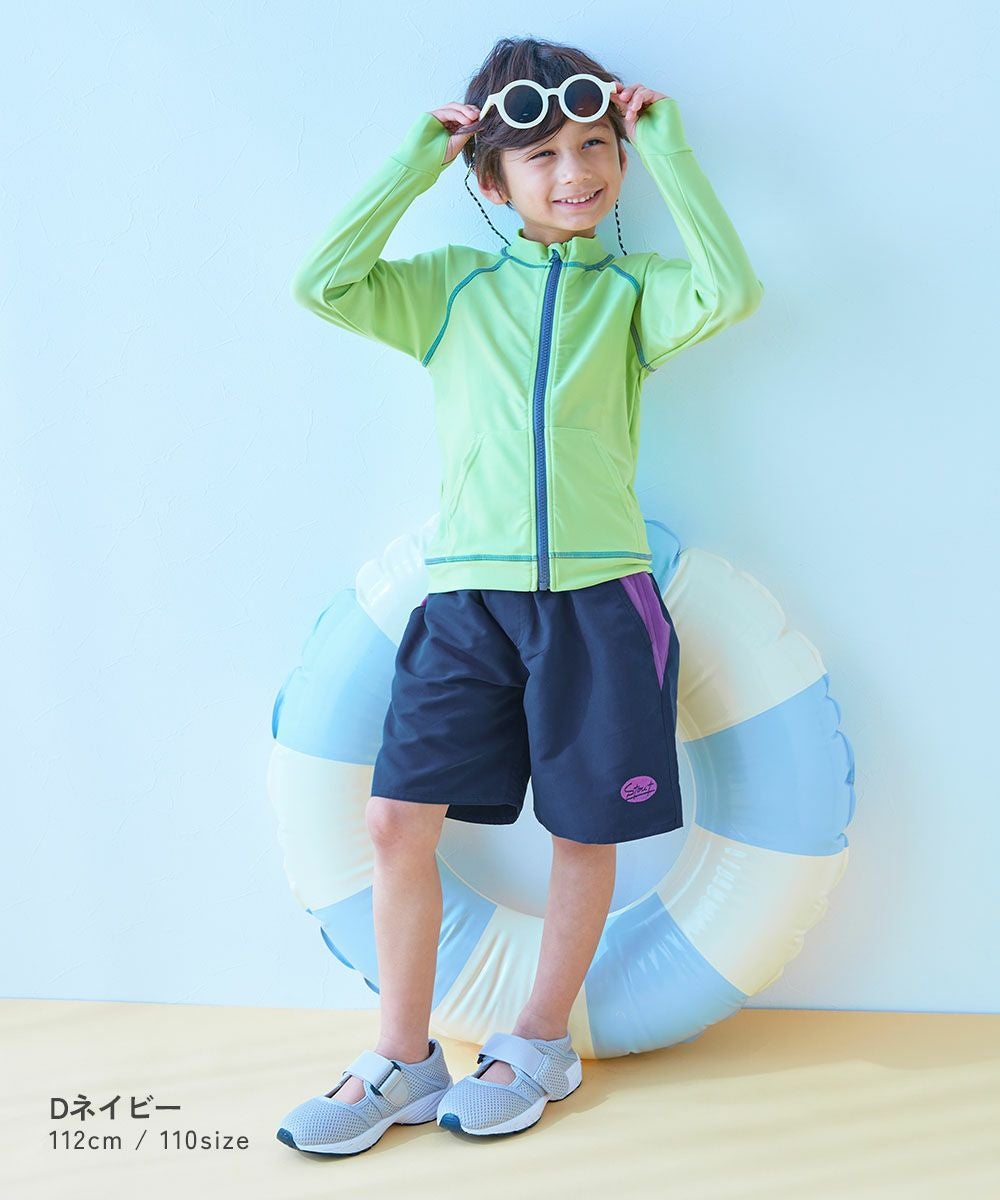 UVカット 服っぽく着られる 配色デザイン サーフパンツ水着 | 子供服の