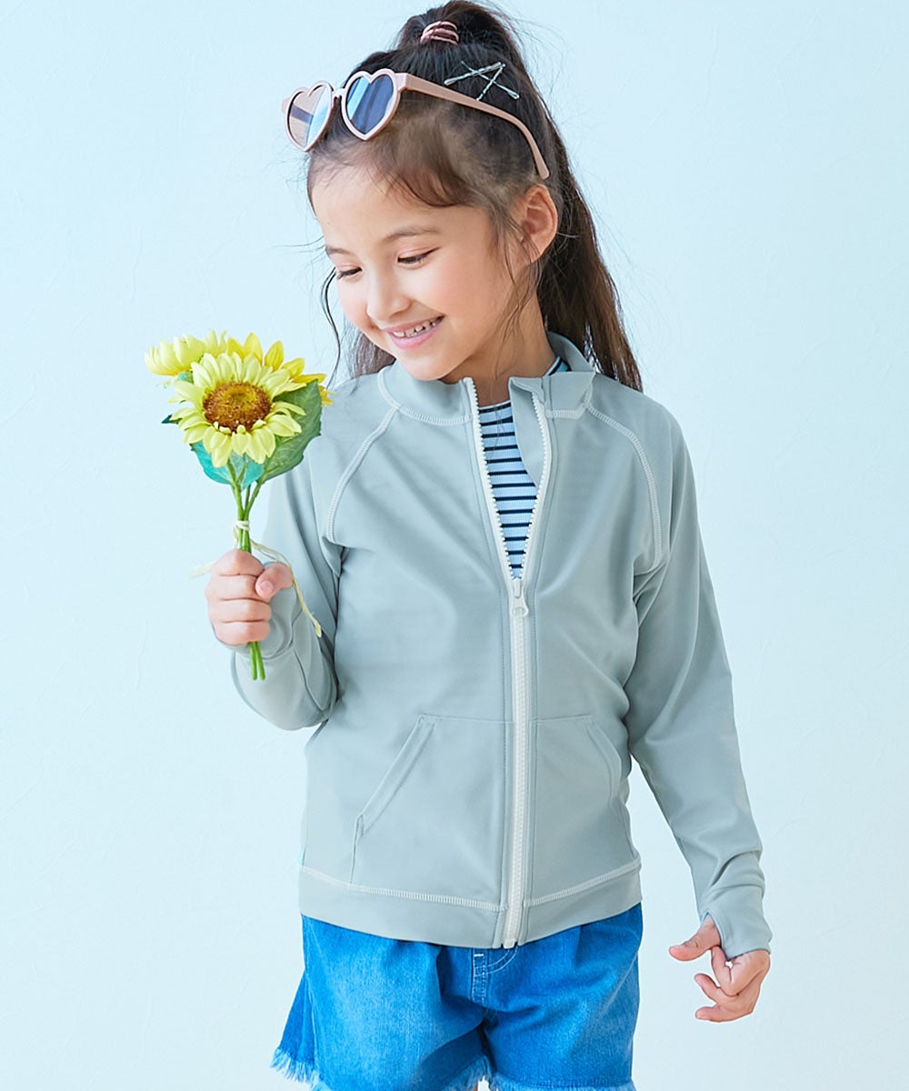 最大5%OFF】UVカット 無地＆柄 長袖ジップラッシュガード | 子供服の