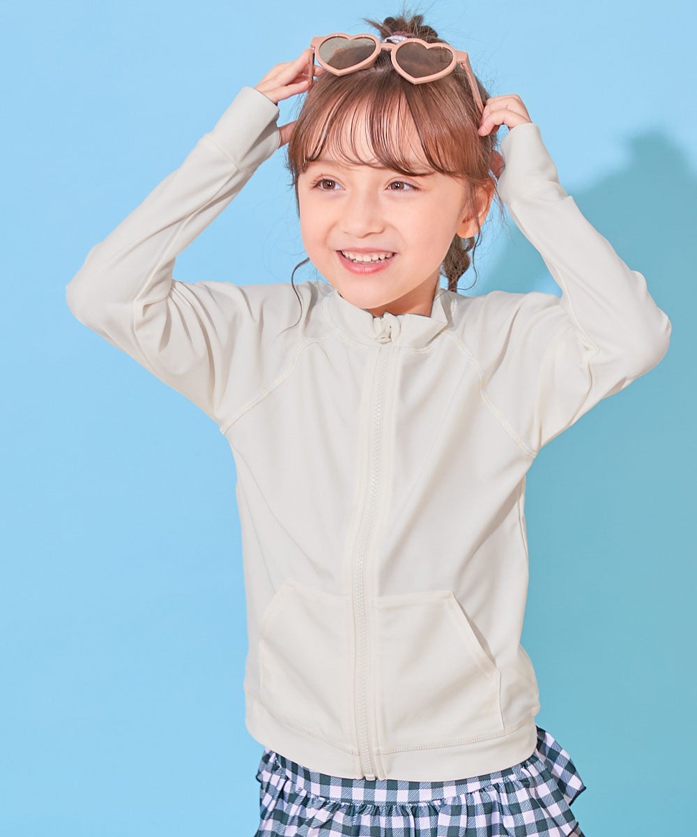 UVカット 無地 長袖ジップラッシュガード | 子供服の通販 デビロック