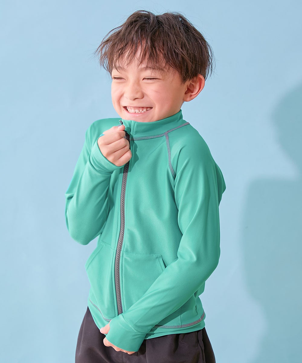UVカット 無地＆柄 長袖ジップラッシュガード | 子供服の通販