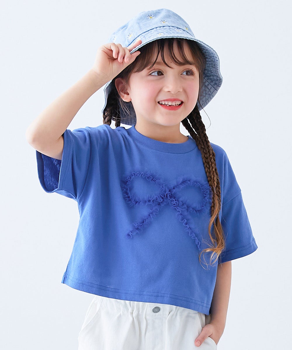 【新品未使用　試着のみ】VIVIANO チュールフリル付き青Tシャツ セール】【VIVIANO/ヴィヴィアーノ】《STUDIOUS別注》Tulle Corsert T