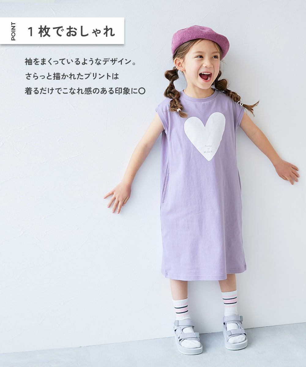 綿100％ デビラボ BOXシルエット プリントタンクワンピース | 子供服の