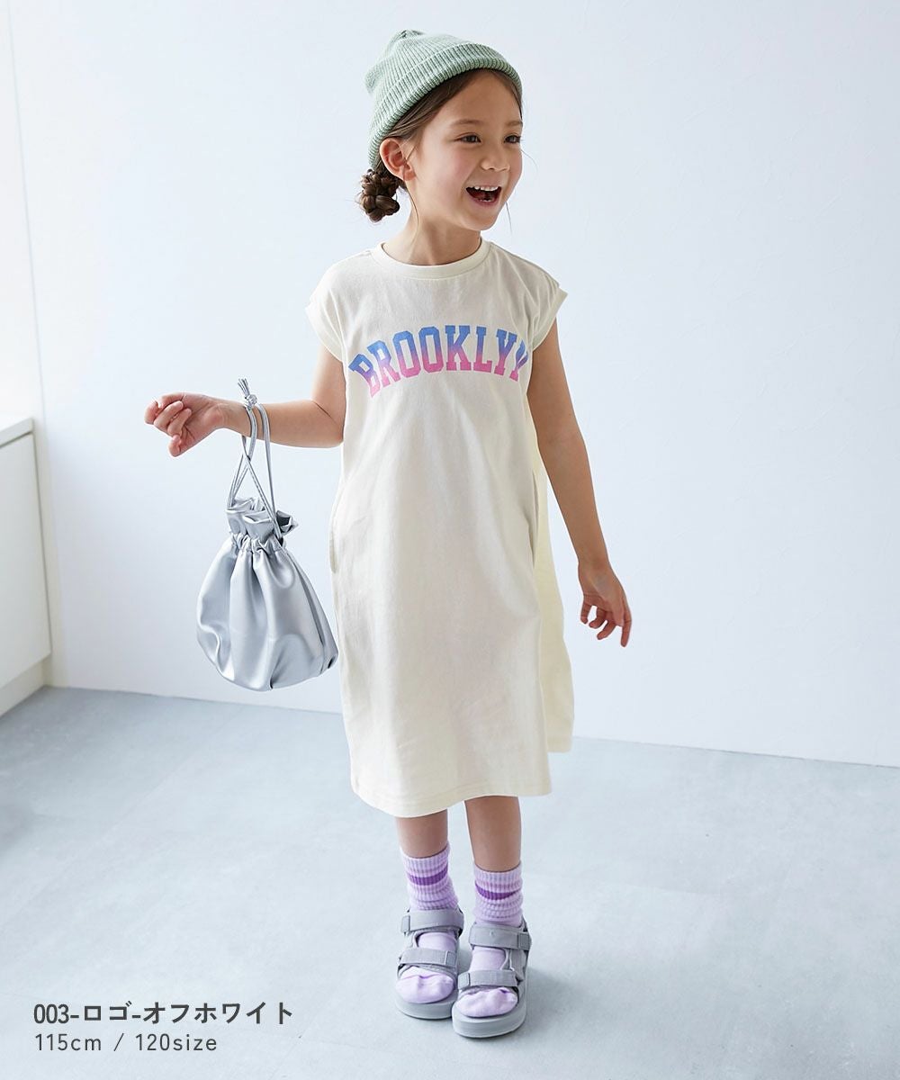 綿100％ デビラボ BOXシルエット プリントタンクワンピース | 子供服の