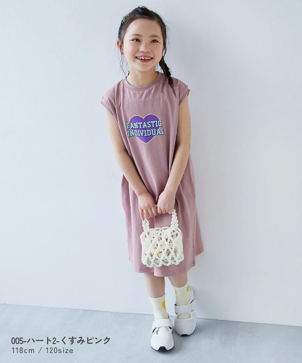 綿100％ デビラボ BOXシルエット プリントタンクワンピース | 子供服の