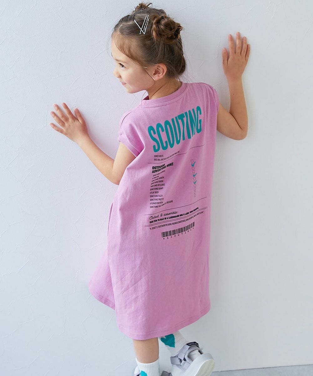 綿100％ デビラボ BOXシルエット プリントタンクワンピース | 子供服の