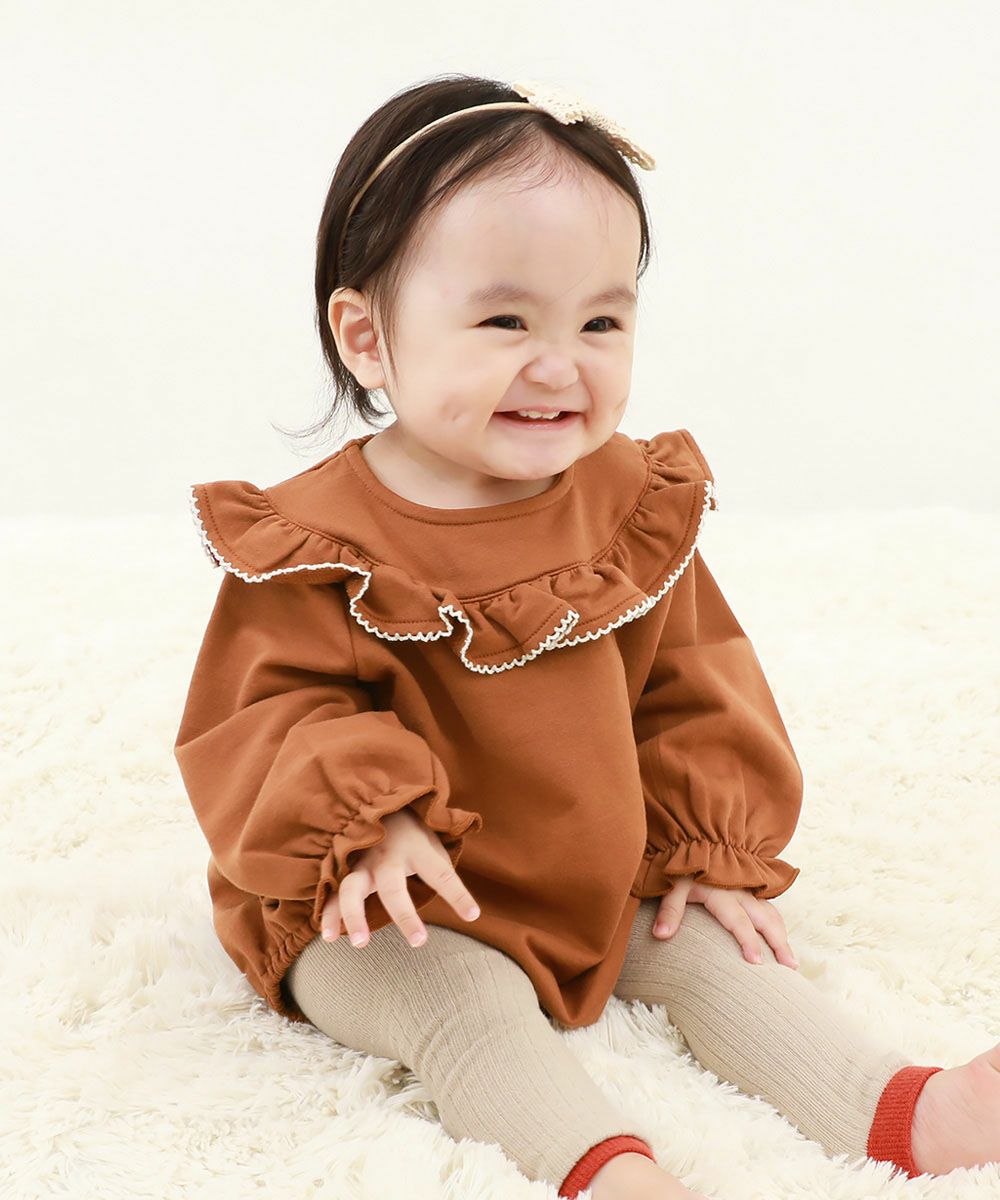 23%OFF】綿100% フリル スウェットロンパース | 子供服の通販