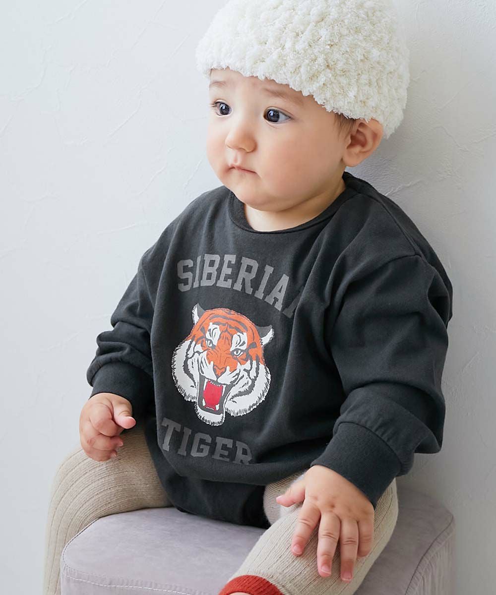 綿100％ デビラボ プリント ゆったり 長袖 ロンパース | 子供服の通販