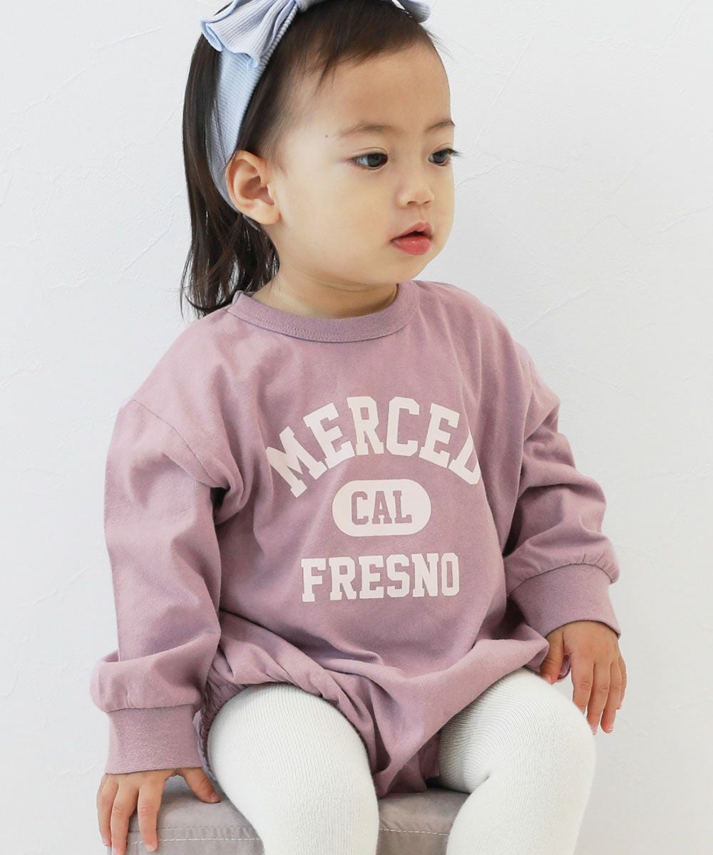 綿100％ デビラボ プリント ゆったり 長袖 ロンパース | 子供服の通販