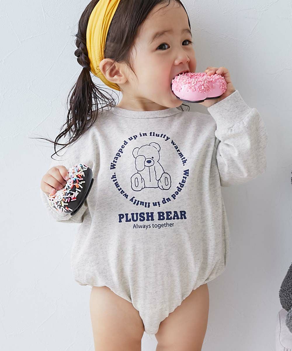 綿100％ デビラボ プリント ゆったり 長袖 ロンパース | 子供服の通販