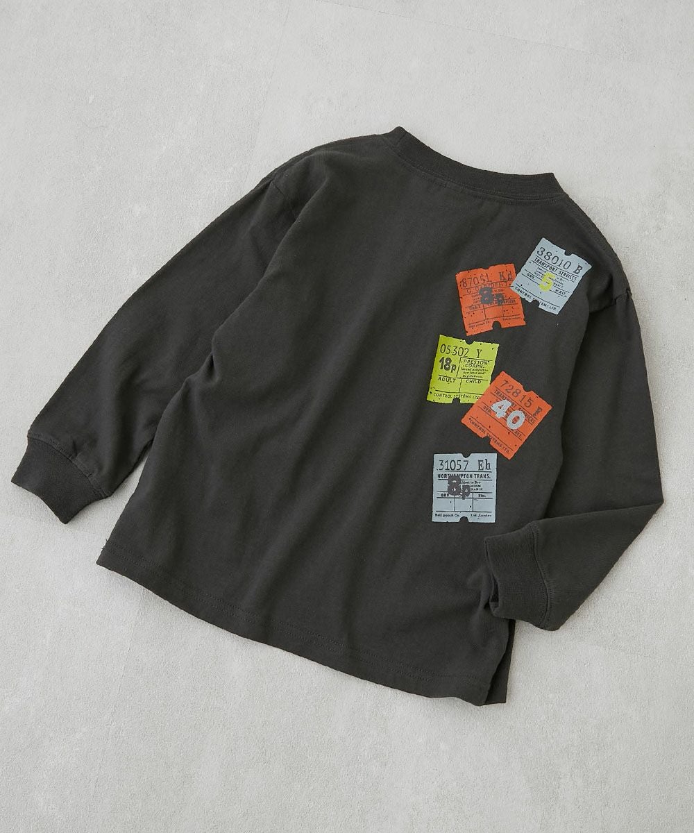 SPECIAL SALE 10%OFF】綿100％ デビラボ BOXシルエット プリント袖リブ 