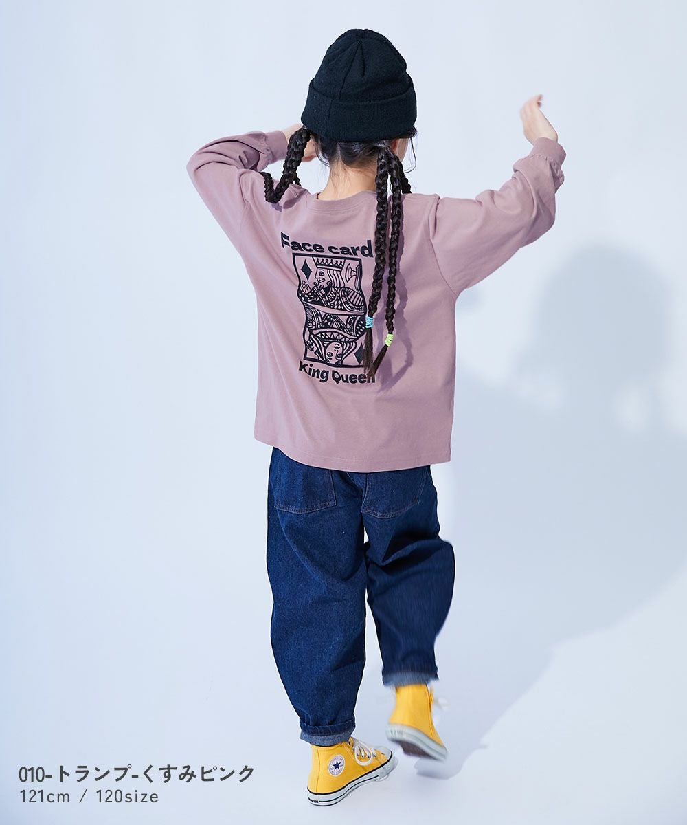 最大36%OFF】綿100％ デビラボ BIGシルエット プリント袖リブ 長袖T