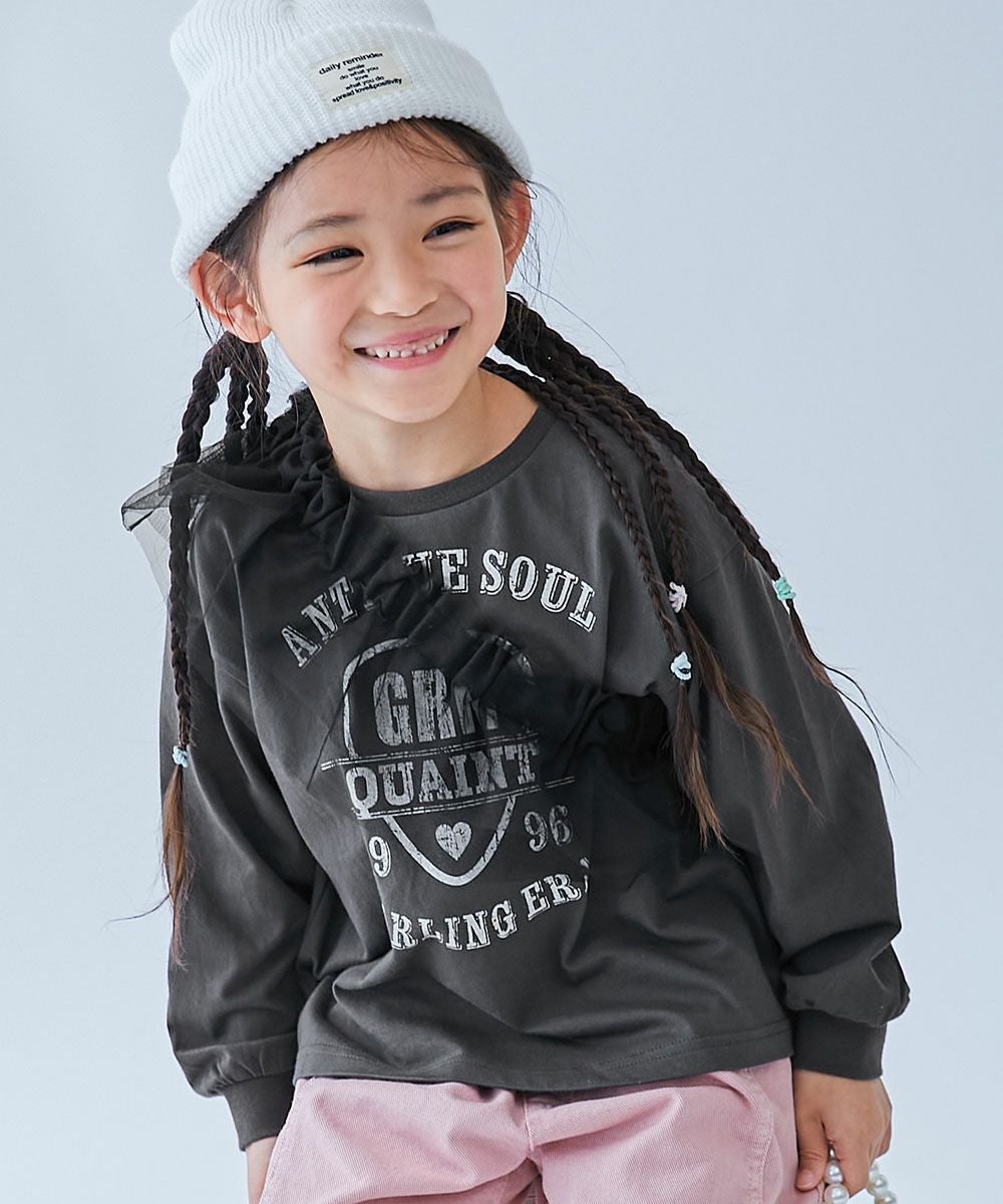 SPECIAL SALE 65%OFF】着回し自在 チュールビスチェ ＆ 長袖プリントT