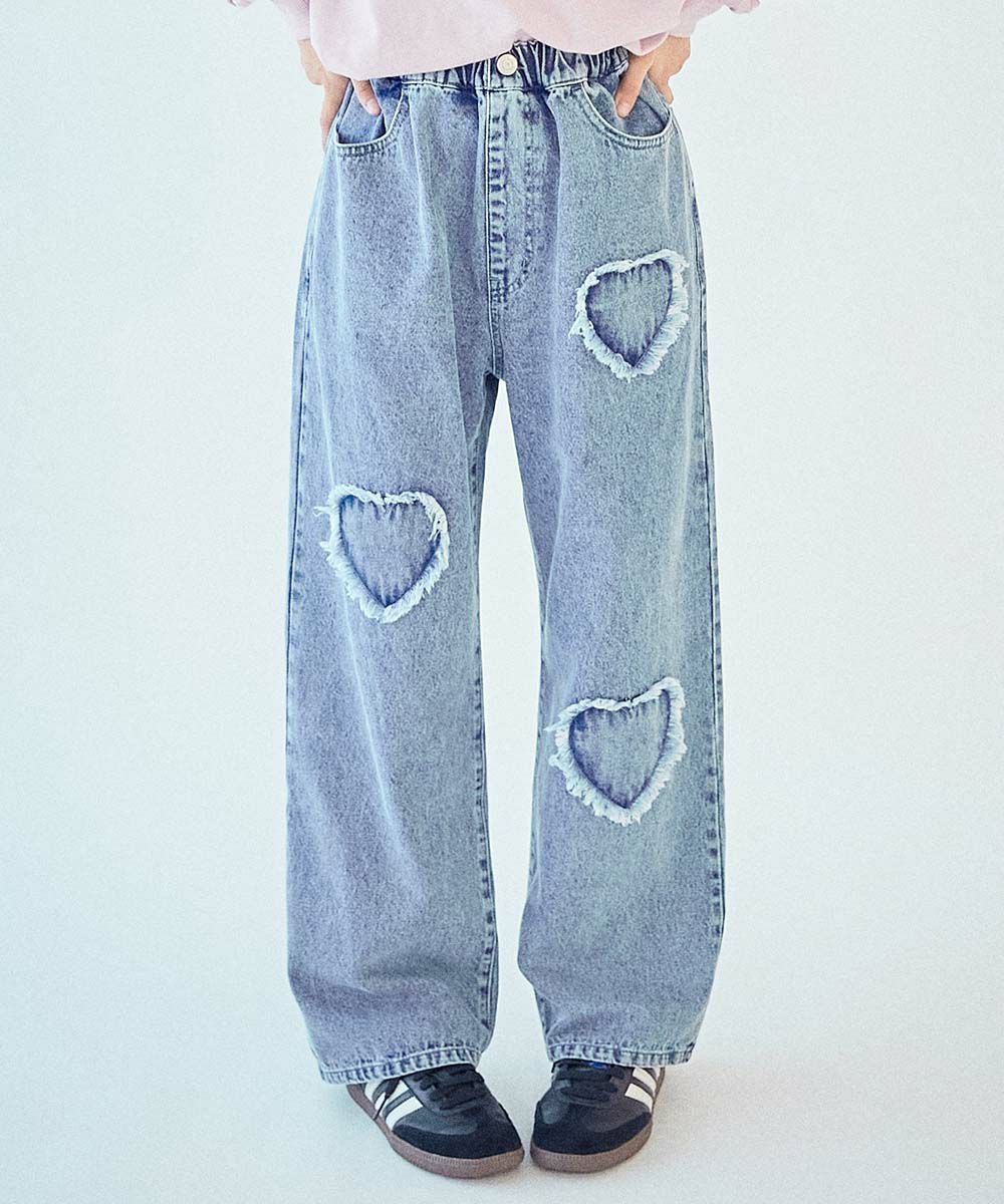定価30000円　GAS 刺繍デニムパンツ　サイズ24 SPECIAL SALE 7%OFF】【chum】ハート刺繍 着映え デニムパンツ | 子供