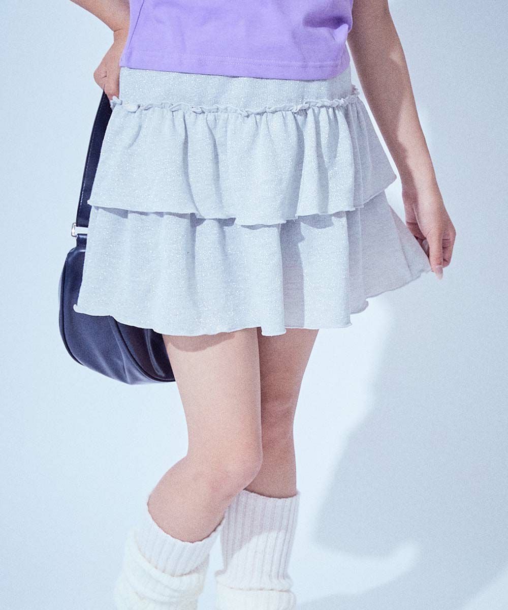 SPECIAL SALE 42%OFF】【chum】キラッとラメ フリルスカートパンツ