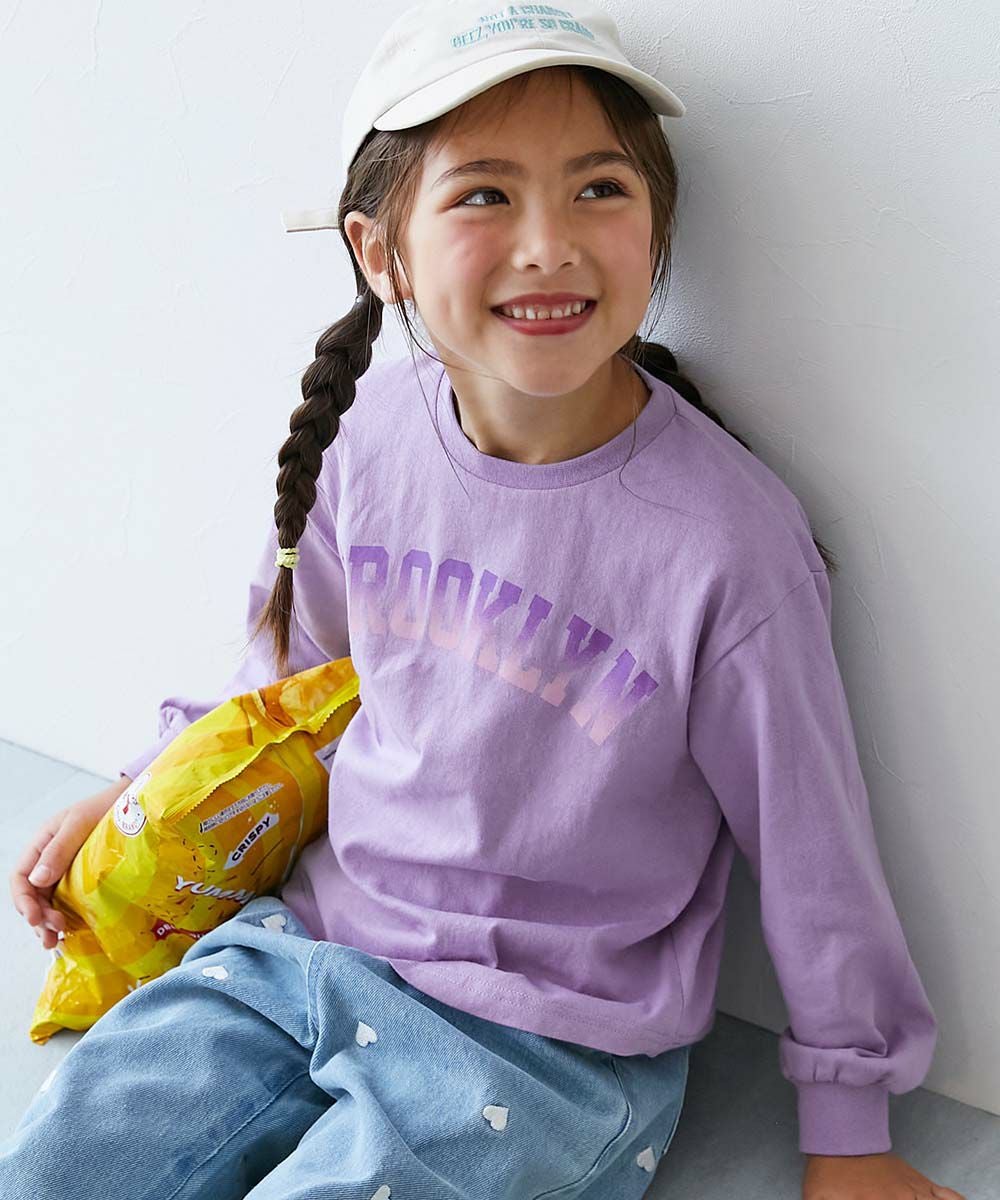 SPECIAL SALE 30%OFF】綿100％ デビラボ ガールズ プリント 長袖T