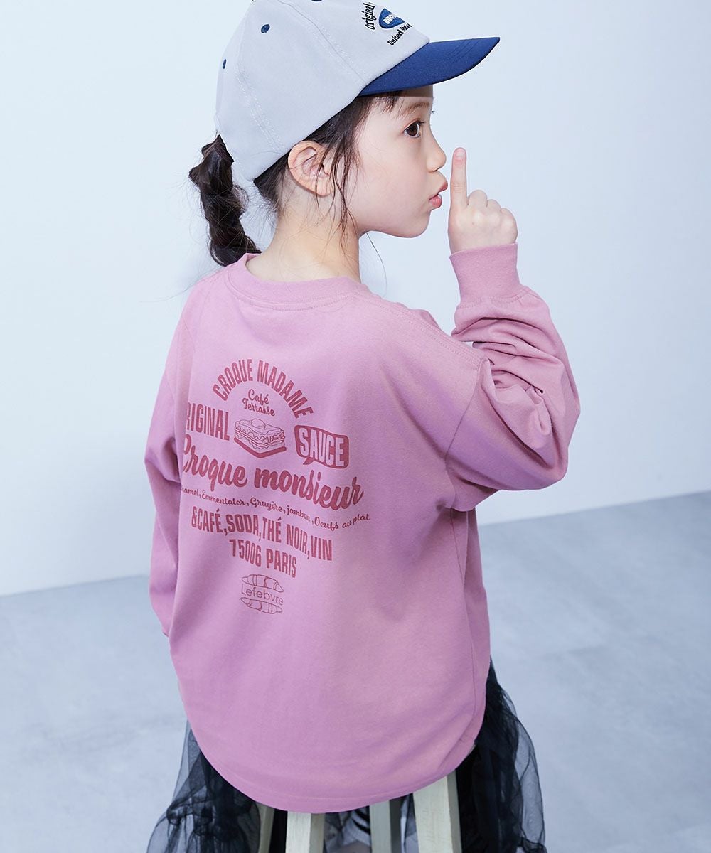 最大27%OFF】綿100％ デビラボ ガールズ BIGシルエットプリント袖リブ