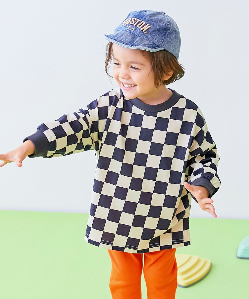 最大14%OFF】【EN-JOY】どっちも前だから1人でお着替え 総柄 長袖T