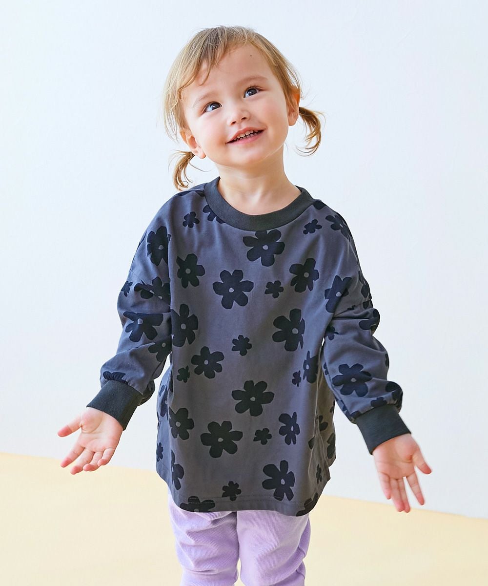 EN-JOY】どっちも前だから1人でお着替え 総柄 長袖Tシャツ | 子供服の