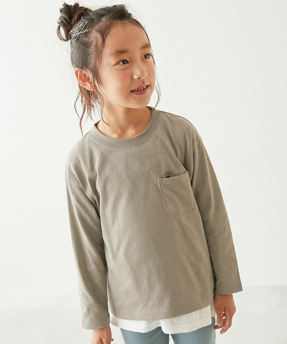 SPECIAL SALE 9%OFF】名札穴あかない 無地 ポケット付き クルーネック
