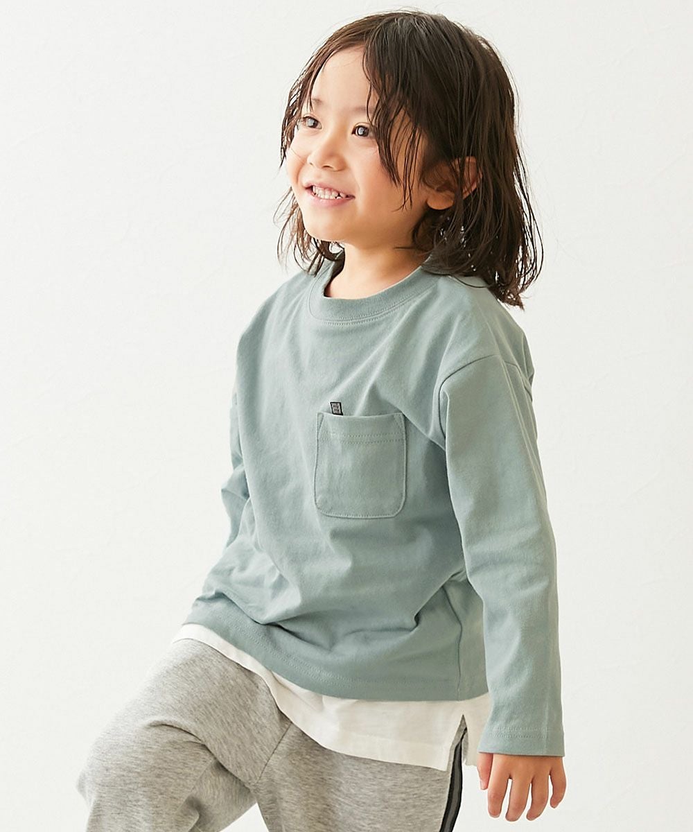 SPECIAL SALE 9%OFF】名札穴あかない 無地 ポケット付き クルーネック