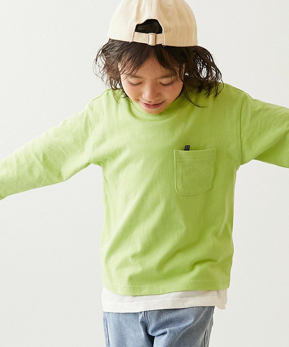 SPECIAL SALE 9%OFF】名札穴あかない 無地 ポケット付き クルーネック