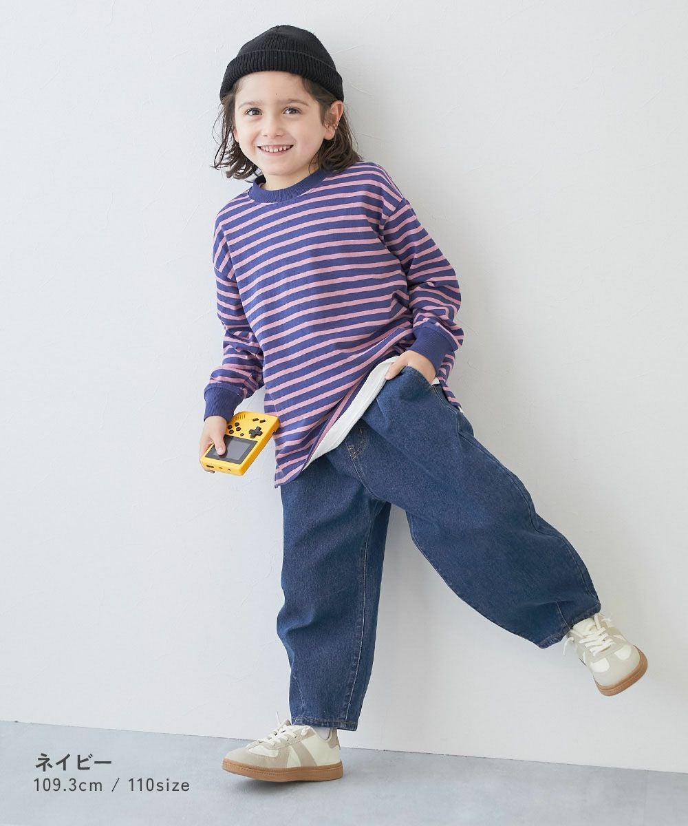 最大10%OFF】ストレッチデニム ルーズタックパンツ | 子供服の通販