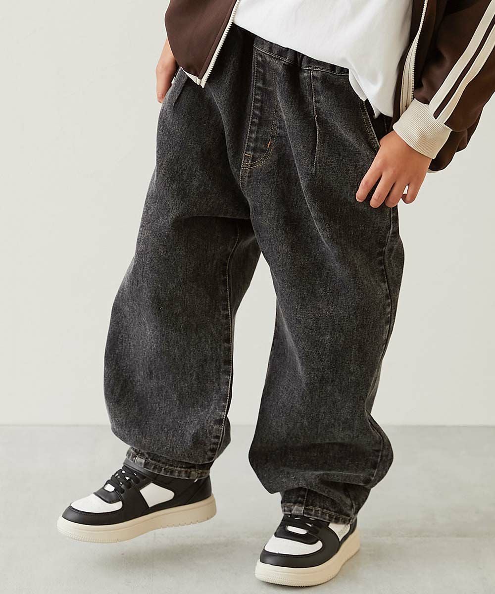 最大10%OFF】ストレッチデニム ルーズタックパンツ | 子供服の通販