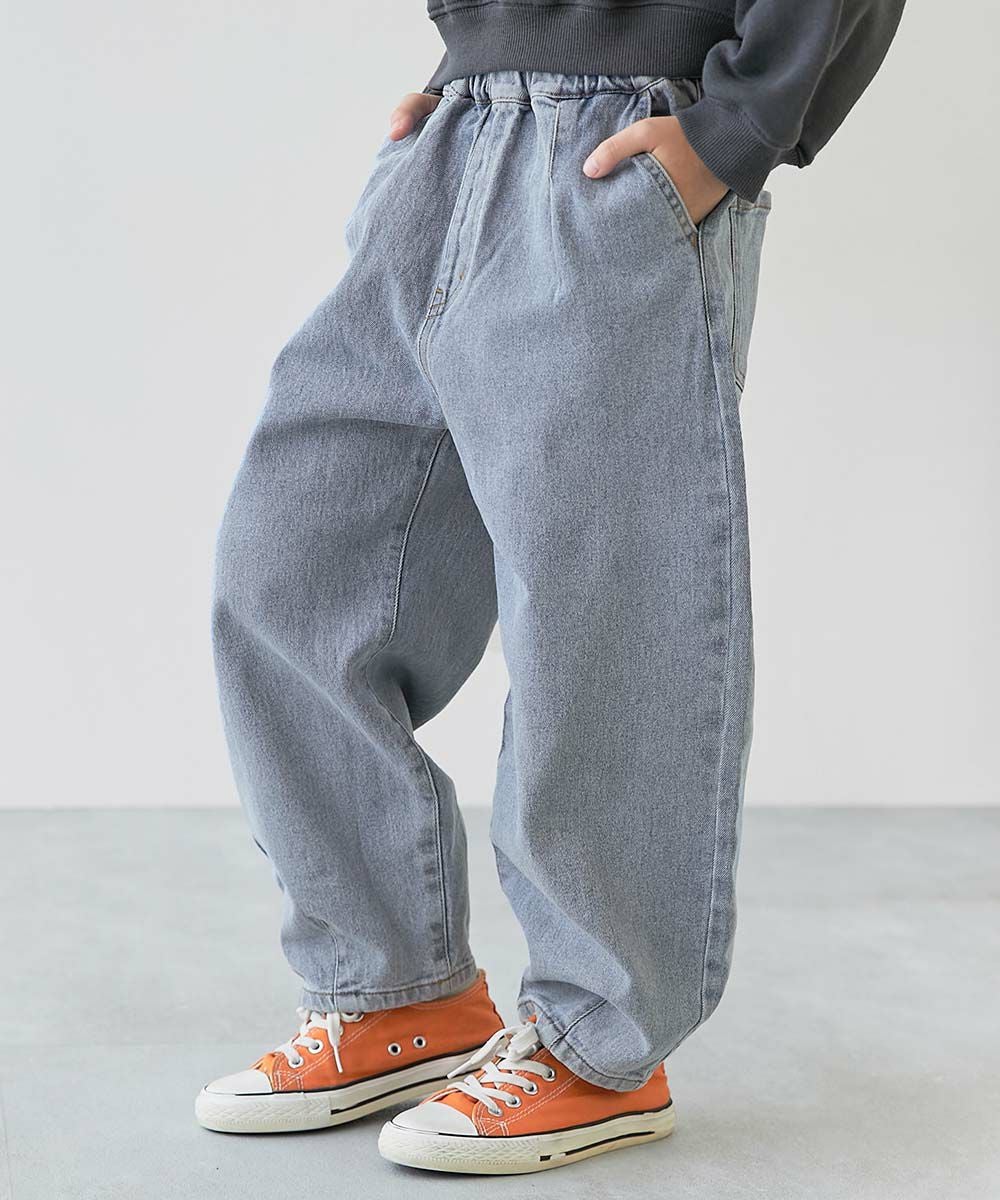 最大10%OFF】【一部予約】ストレッチデニム ルーズタックパンツ | 子供