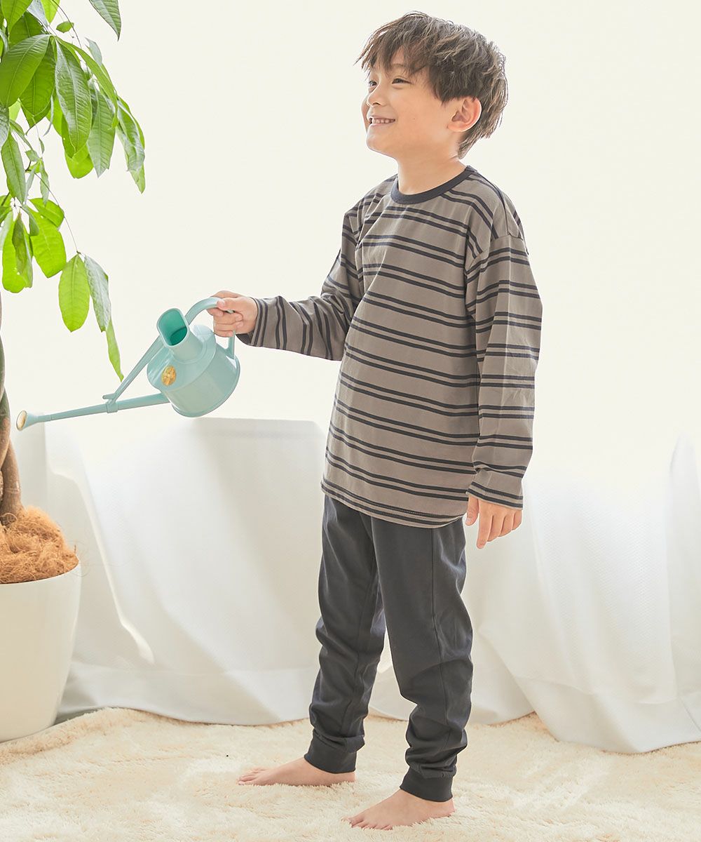 パジャマ18 綿100％ やわらか ボーダー 長袖パジャマ | 子供服の通販 デビロック