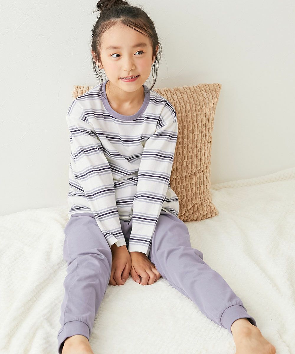 綿100％ やわらか ボーダー 長袖パジャマ | 子供服の通販 デビロック