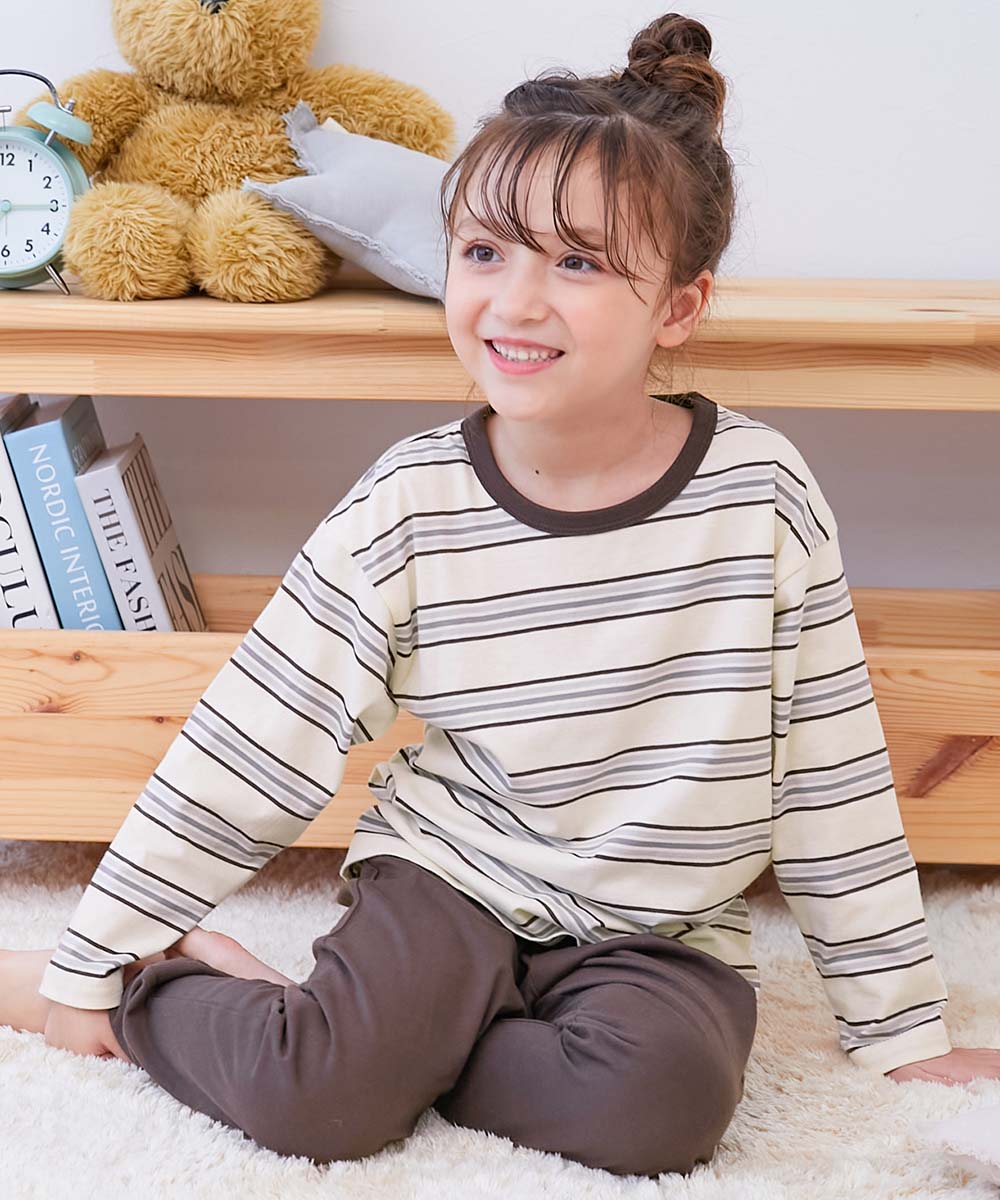 最大9%OFF】綿100％ やわらか ボーダー 長袖パジャマ | 子供服の通販