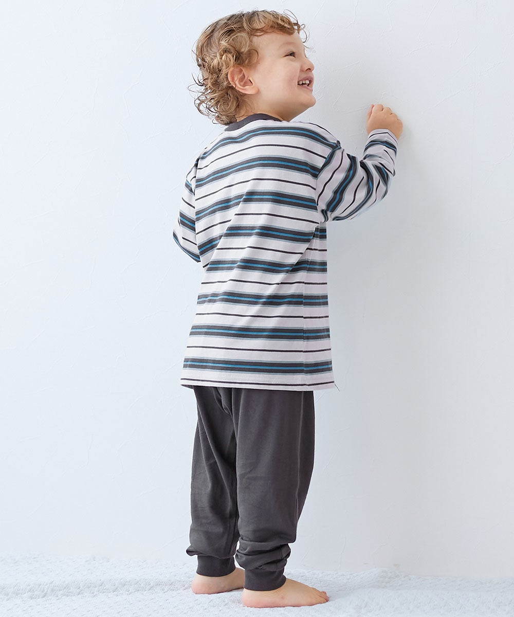 最大9%OFF】綿100％ やわらか ボーダー 長袖パジャマ | 子供服の通販