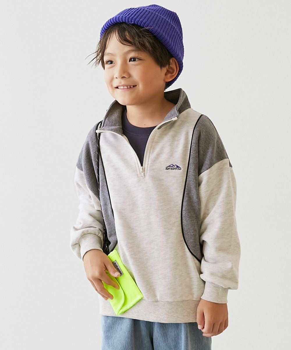 アウトレット SALE 45%OFF/返品不可】ハーフジップ 切り替えトレーナー