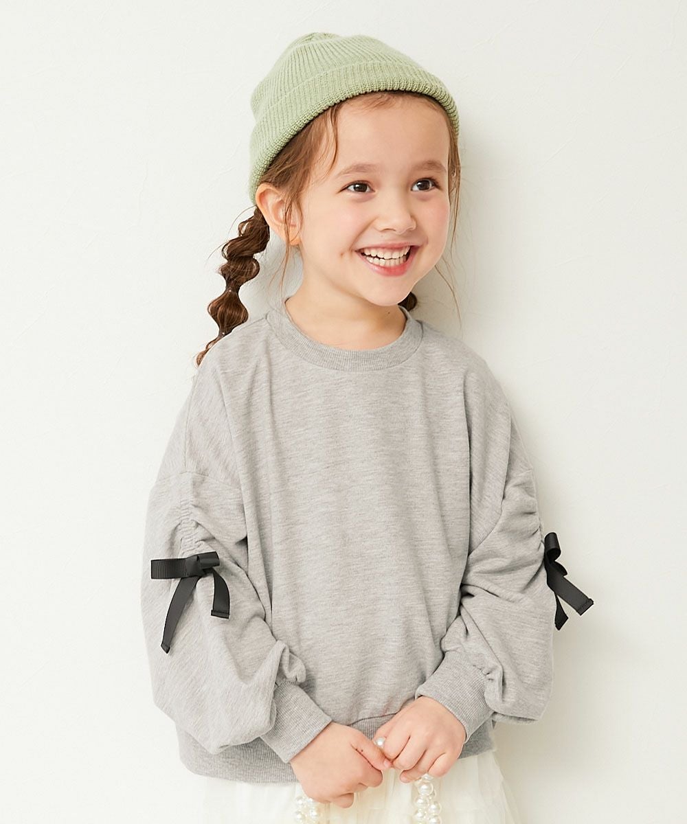 ときめきリボンスリーブ ミニ裏毛 スウェット トレーナー | 子供服の