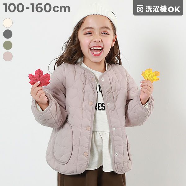 JACADI ハート型キルティングジャケット　10A 洗える ハートキルティング 裏あったかボアジャケット | 子供服の通販