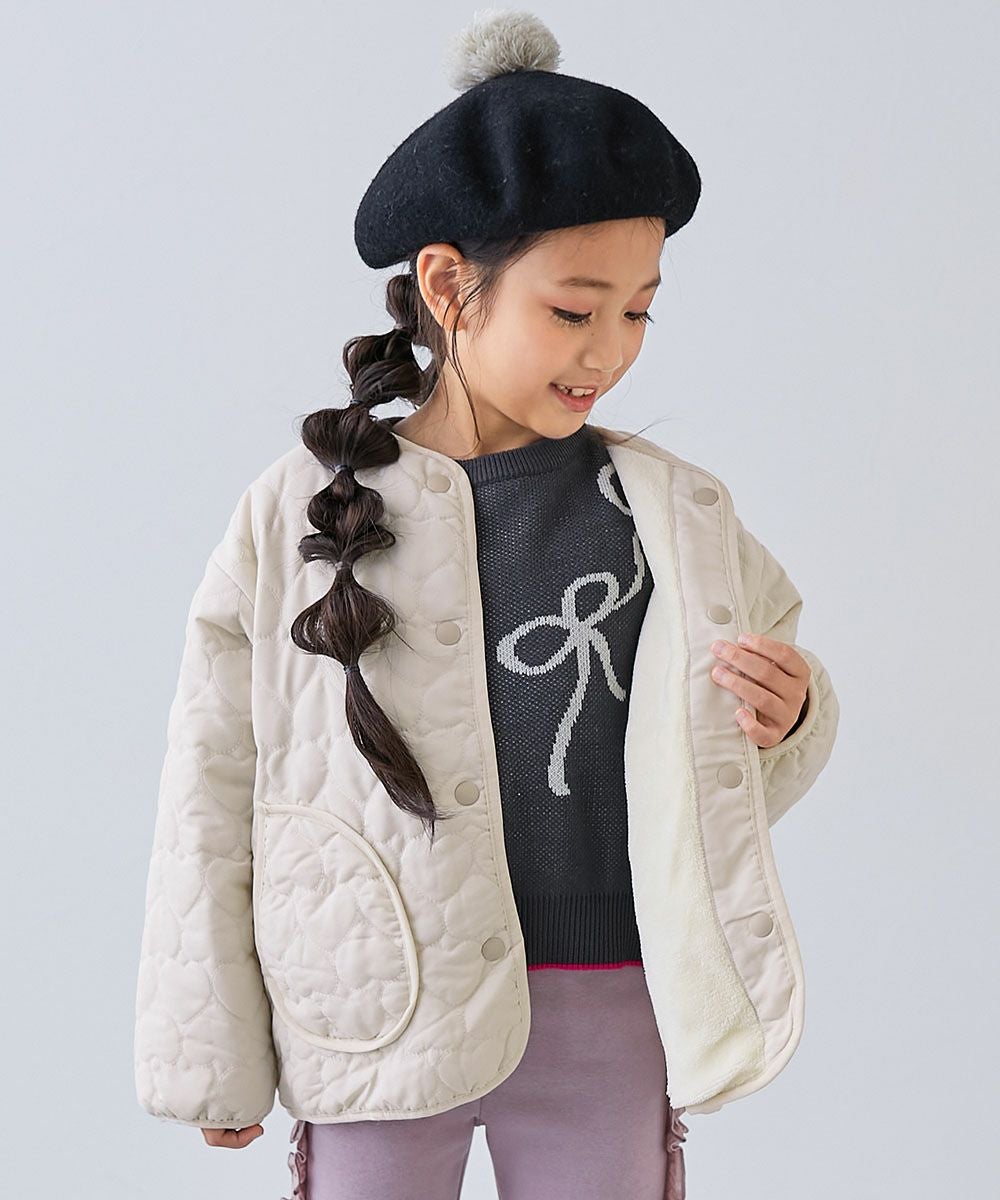 洗える ハートキルティング 裏あったかボアジャケット | 子供服の通販