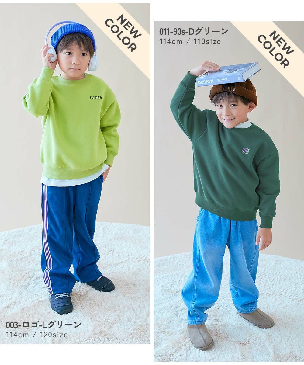 SALE 18%OFF】スフレスウェット ワンポイント刺繍 裏起毛 トレーナー