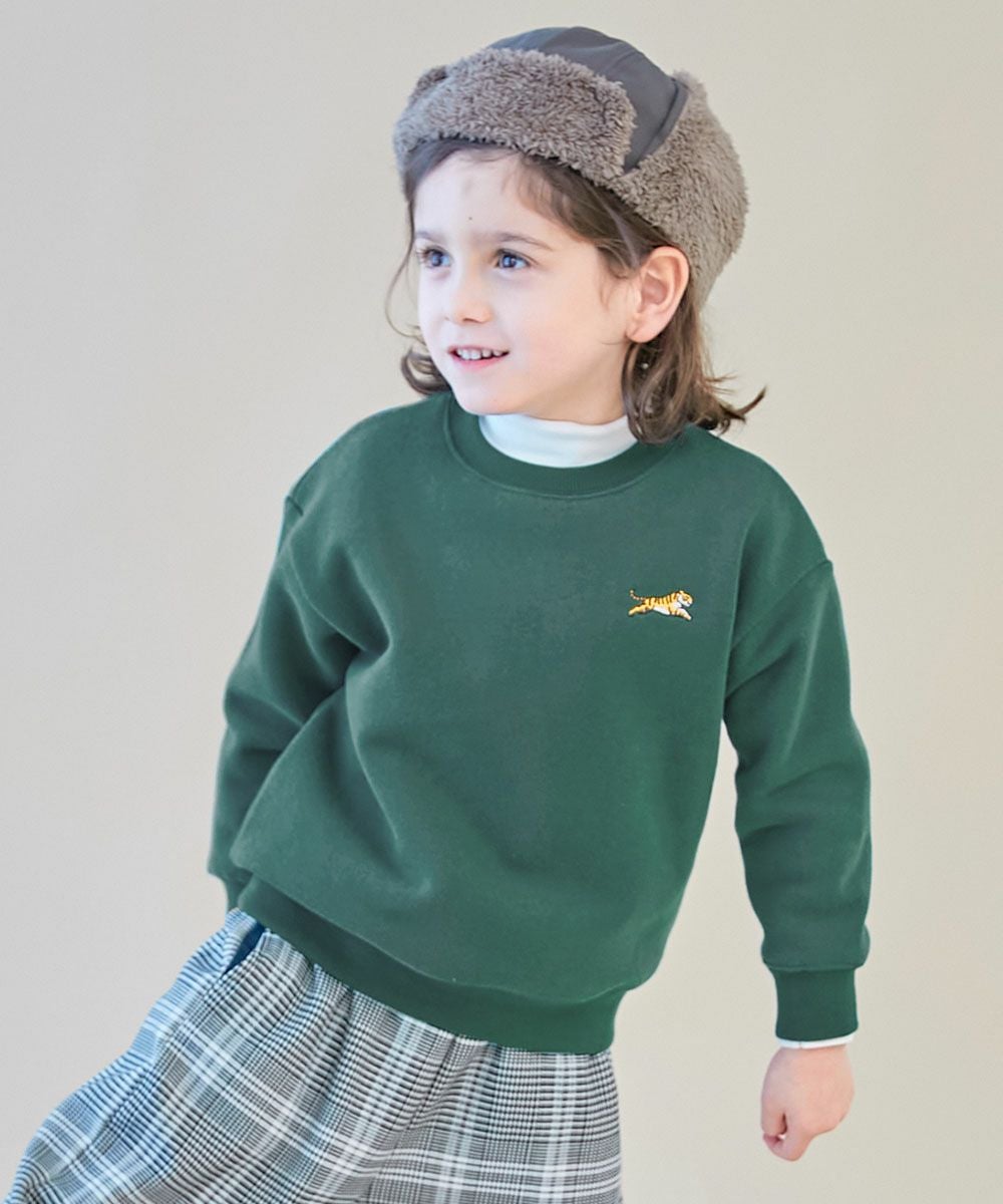 スフレスウェット ワンポイント刺繍 裏起毛 トレーナー | 子供服の通販
