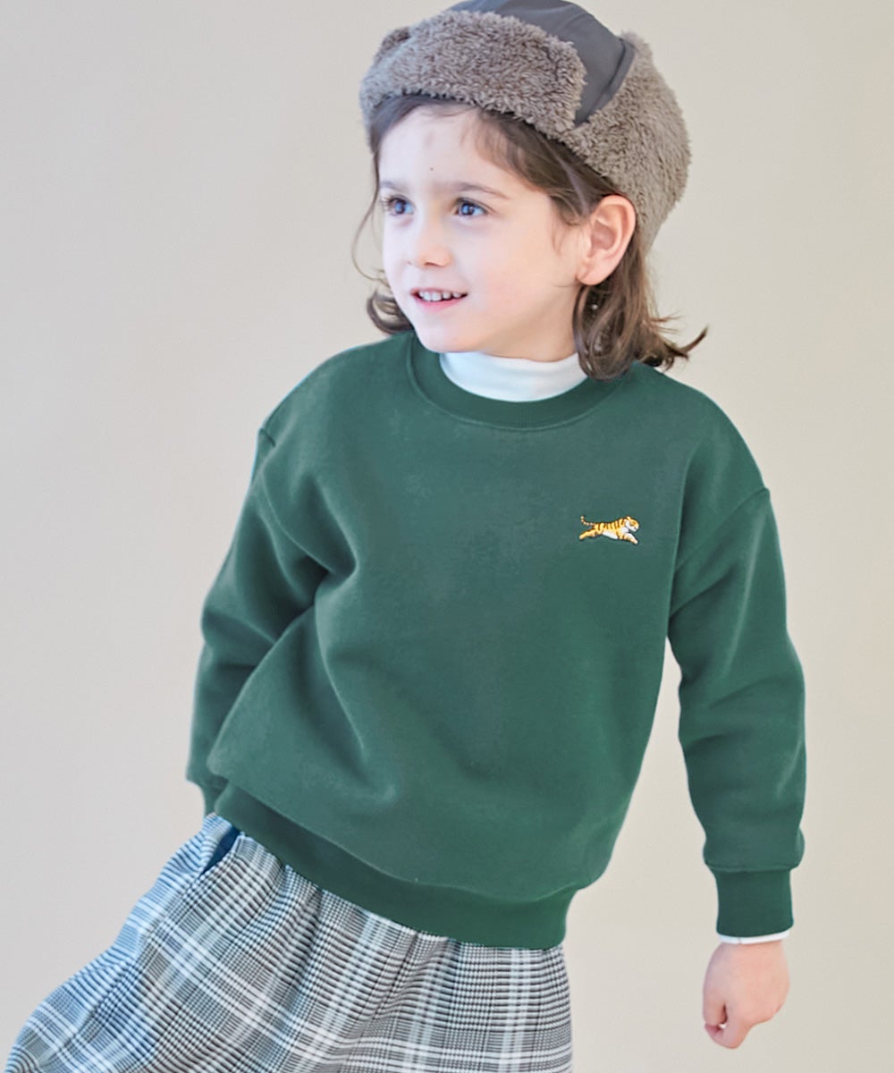 スフレスウェット ワンポイント刺繍 裏起毛 トレーナー | 子供服の通販